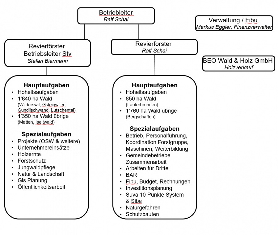 Aufgabenteilung Betriebsleitung